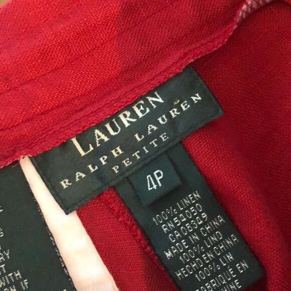￼Lauren Ralph Lauren petites Red lemon, Capri pants vintage size 4P ￼ - Picture 2 of 4